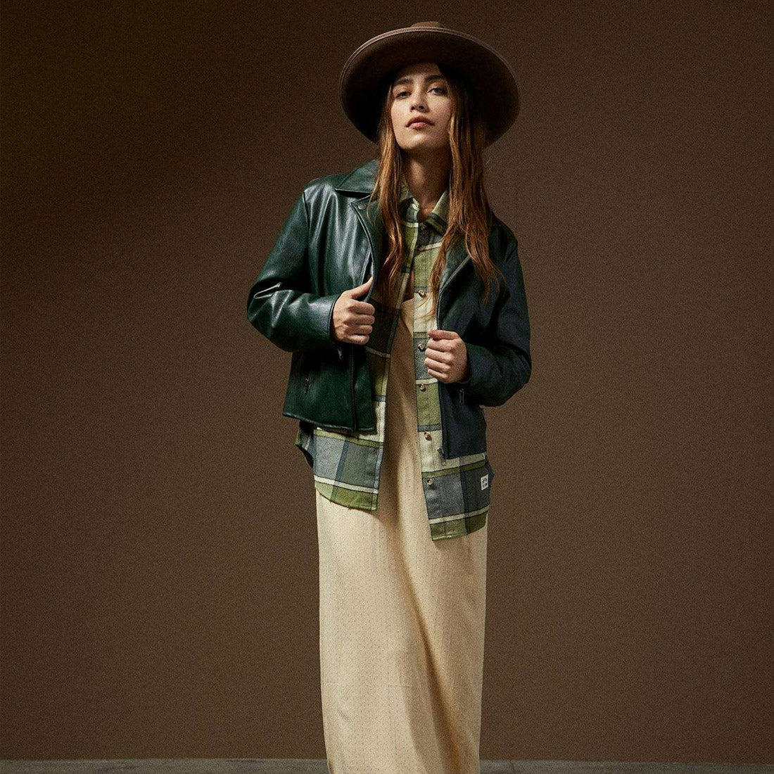 BRIXTON Women's The Moto Vegan Leather Jacket - Pine Needle - Image 6