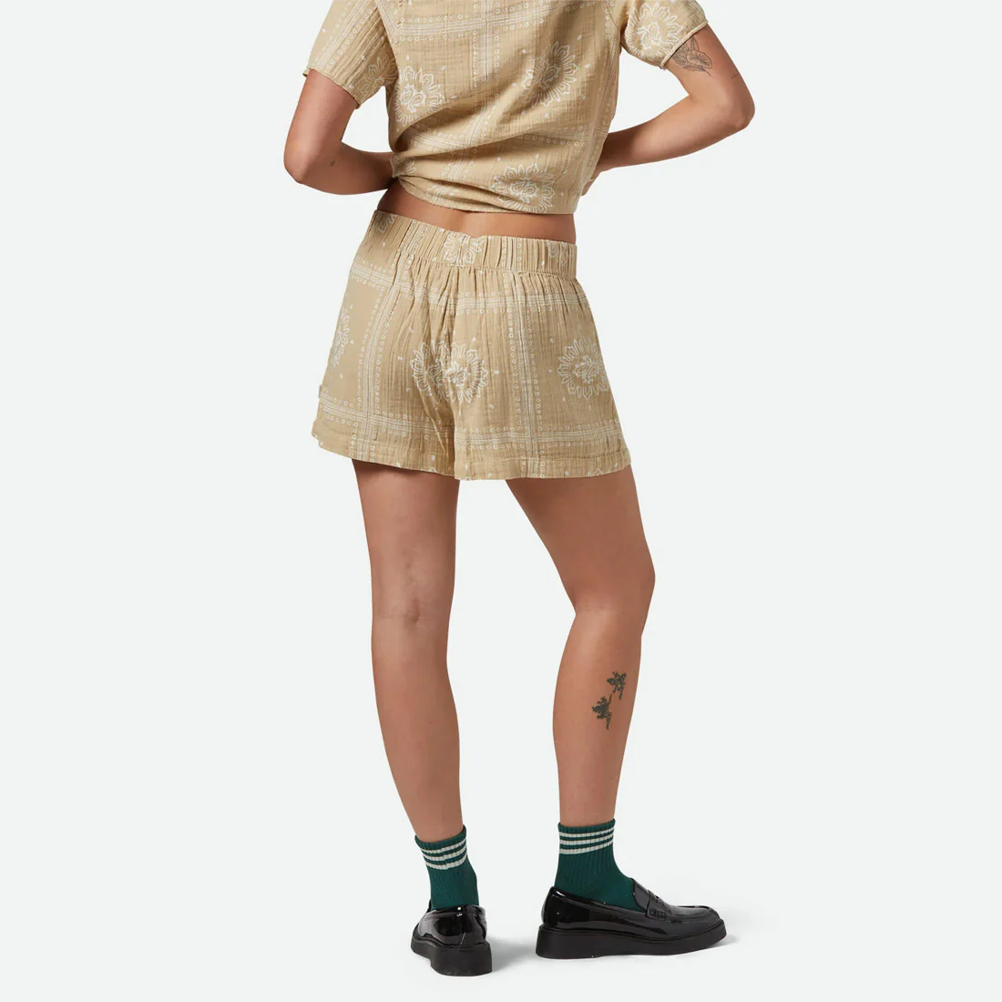 BRIXTON Women's Wandering Short - Pale Khaki Bandana - Image 2