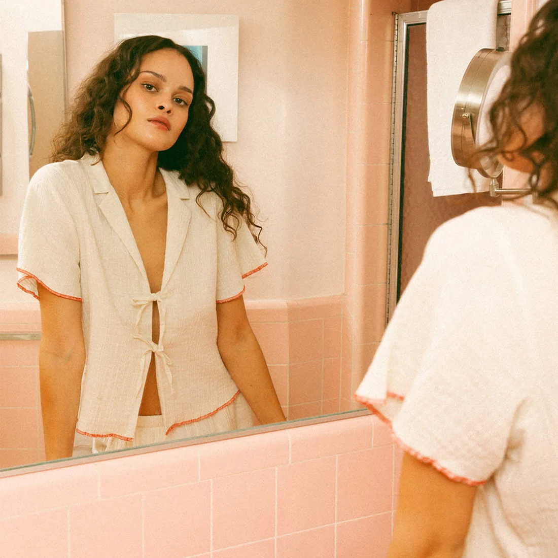 BRIXTON Women's Wandering Tie Top - Off White - Image 4