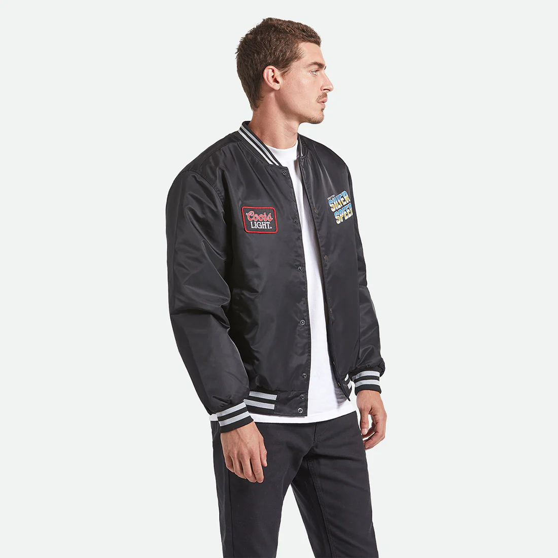 BRIXTON X Coors Light Silver Speed Shop Jacket - Black/Silver - Image 2