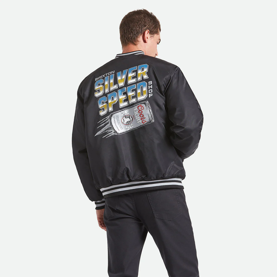 BRIXTON X Coors Light Silver Speed Shop Jacket - Black/Silver - Image 4
