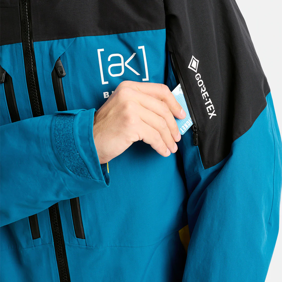 BURTON [ak] Gore-Tex 2L Swash Jacket 2026 - True Black/Blue Teal/Atomic Yellow - Image 4