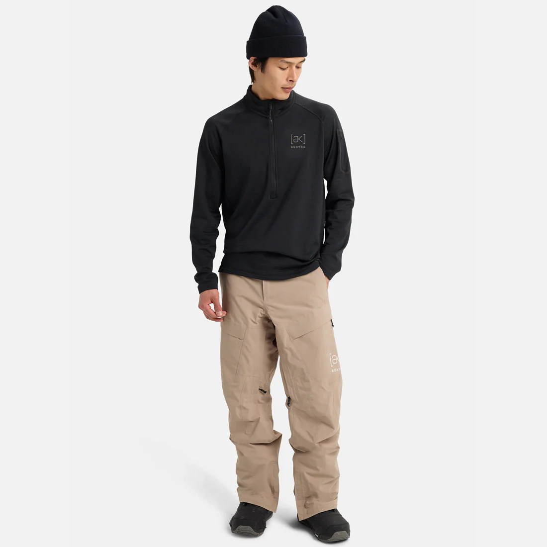 BURTON [ak] Helium Power Grid Half-Zip Fleece - True Black - Image 3