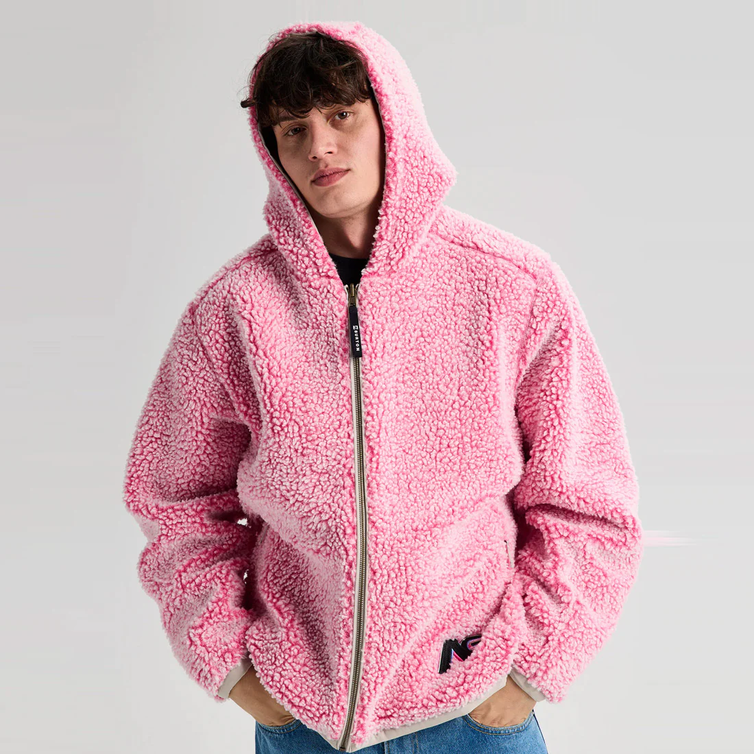 BURTON Analog AG Speakout Crewneck Jacket 2026 - Stone Grey/Plush Pink - Image 2