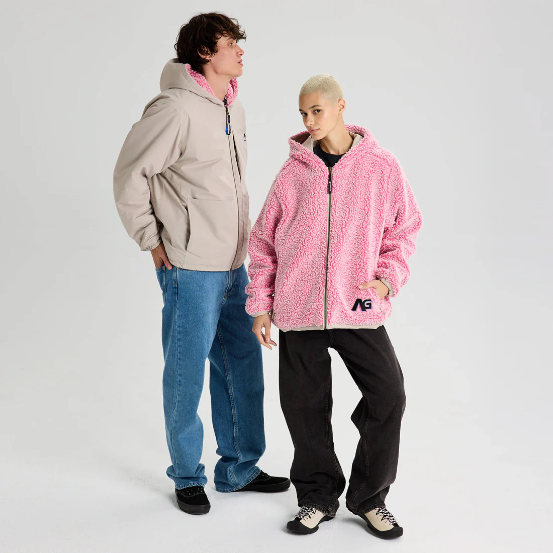BURTON Analog AG Speakout Crewneck Jacket 2026 - Stone Grey/Plush Pink - Image 6