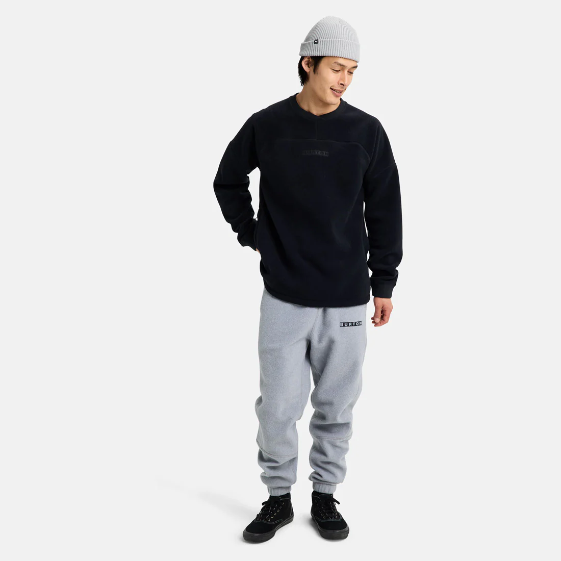 BURTON Cinder Fleece Crew - True Black - Image 4