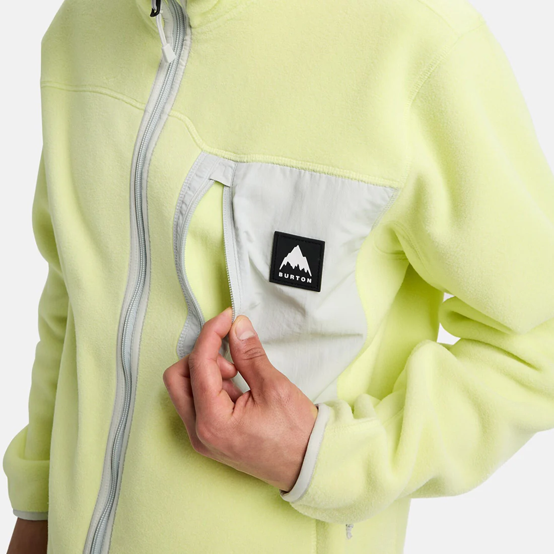 BURTON Cinder Fleece Full Zip - Glow Yellow Green - Image 3