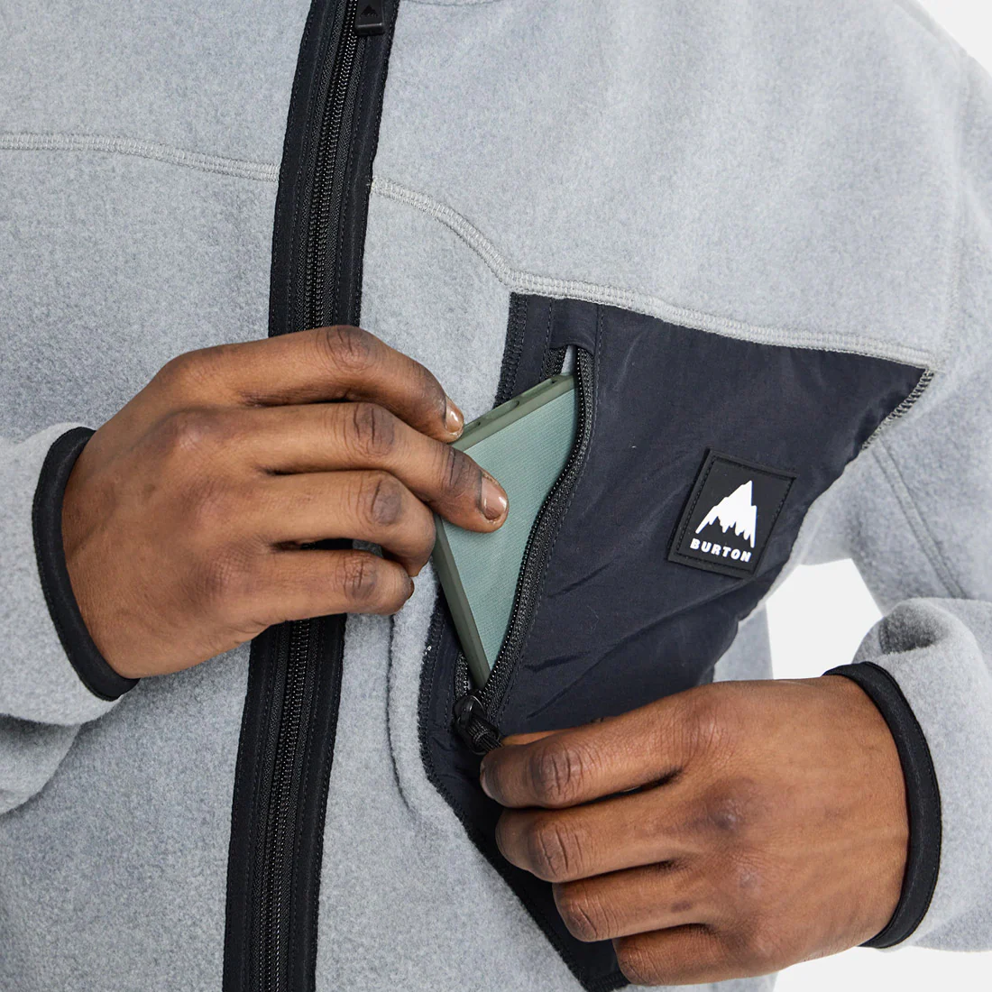 BURTON Cinder Fleece Full Zip - Gray Heather - Image 3
