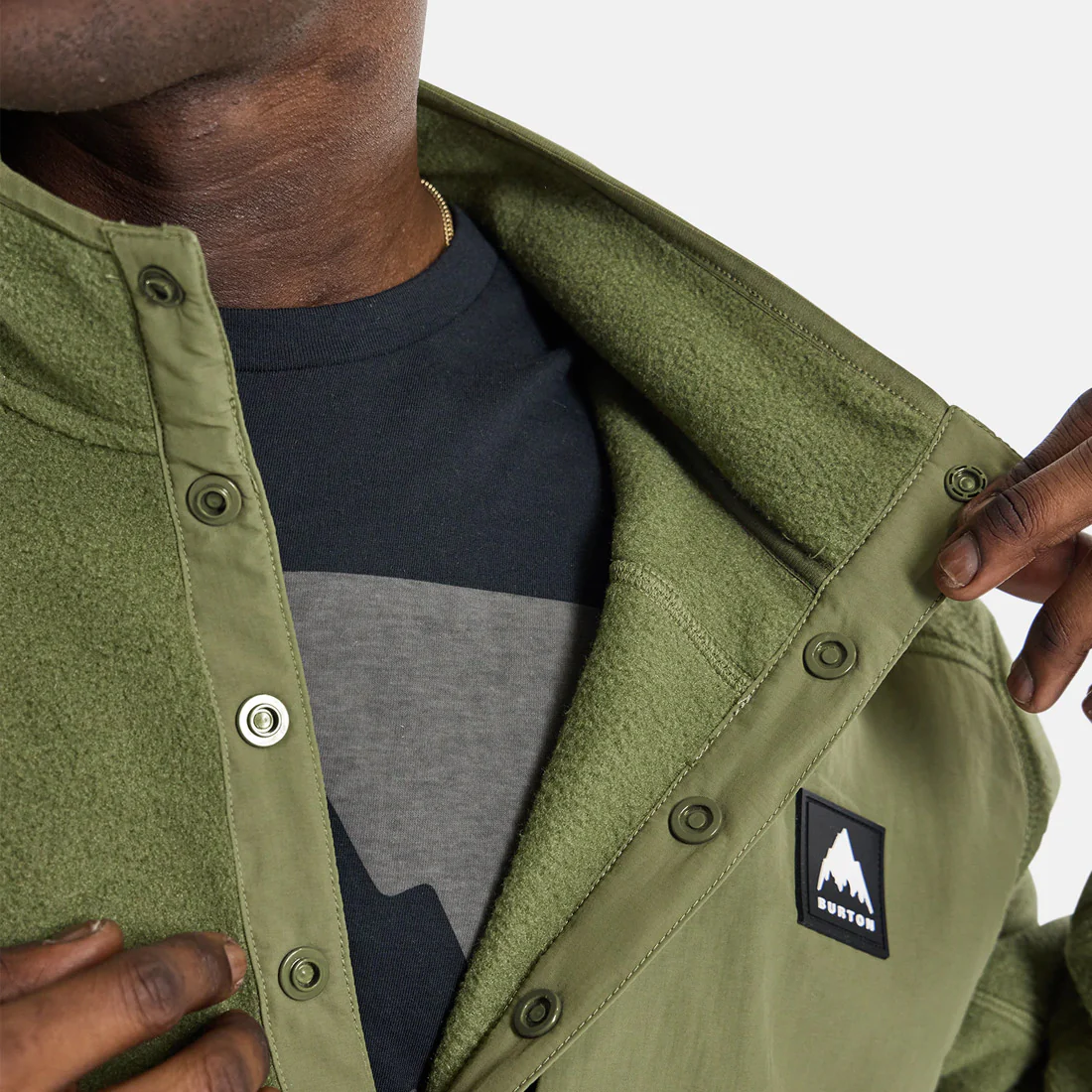 BURTON Cinder Fleece Pullover - Forest Moss - Image 4