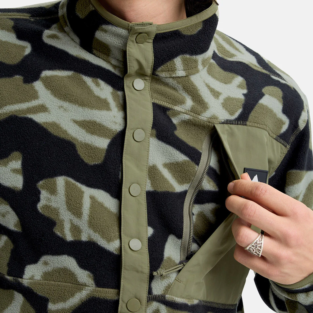 BURTON Cinder Fleece Pullover - Graffiti Camo - Image 3