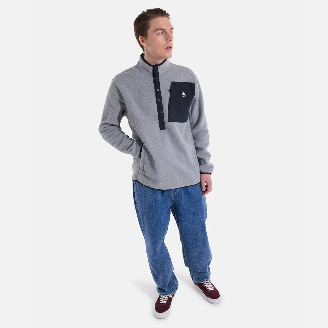 BURTON Cinder Fleece Pullover - Gray Heather - Image 2