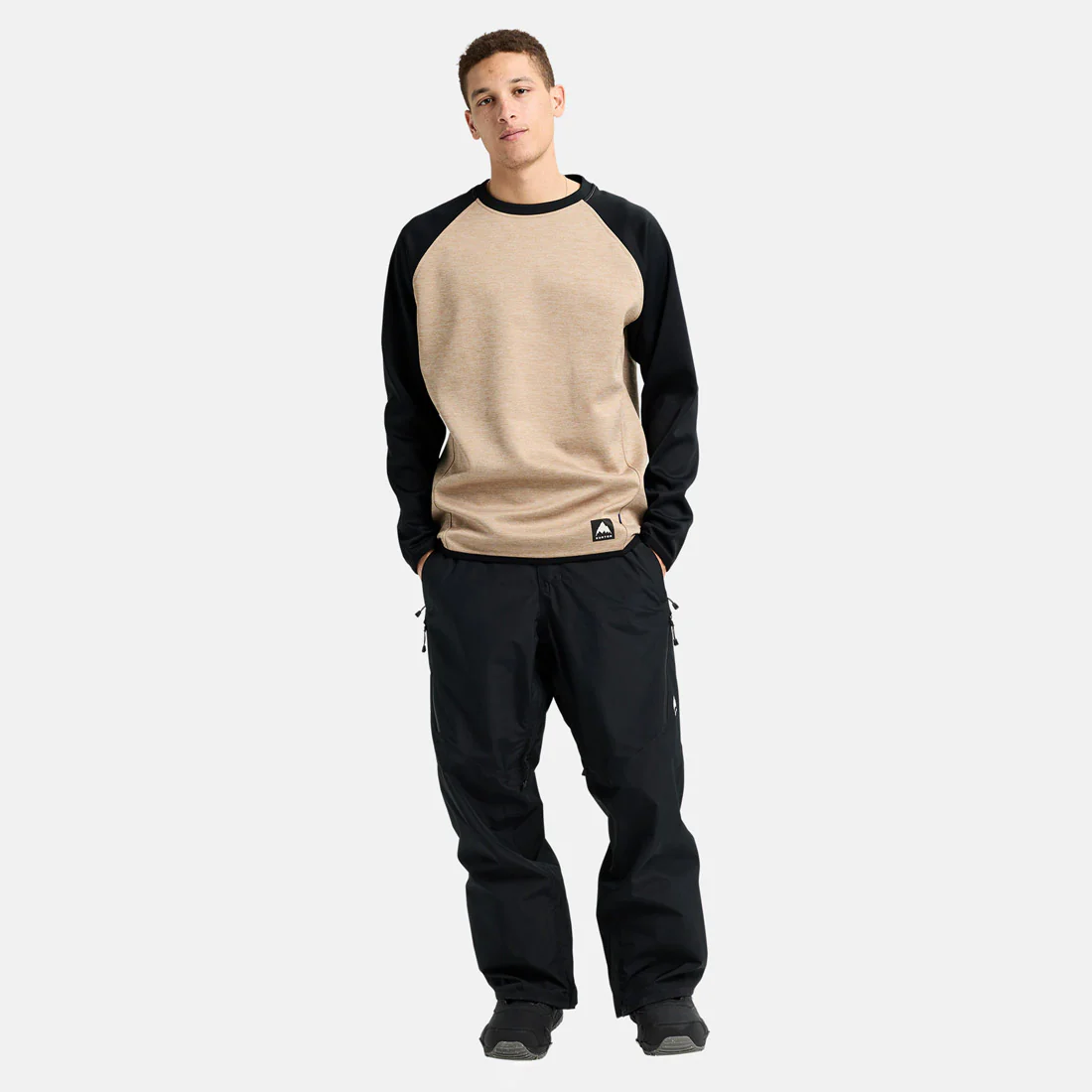 BURTON Crown Weatherproof Crew - Summit Taupe Heather/True Black - Image 3