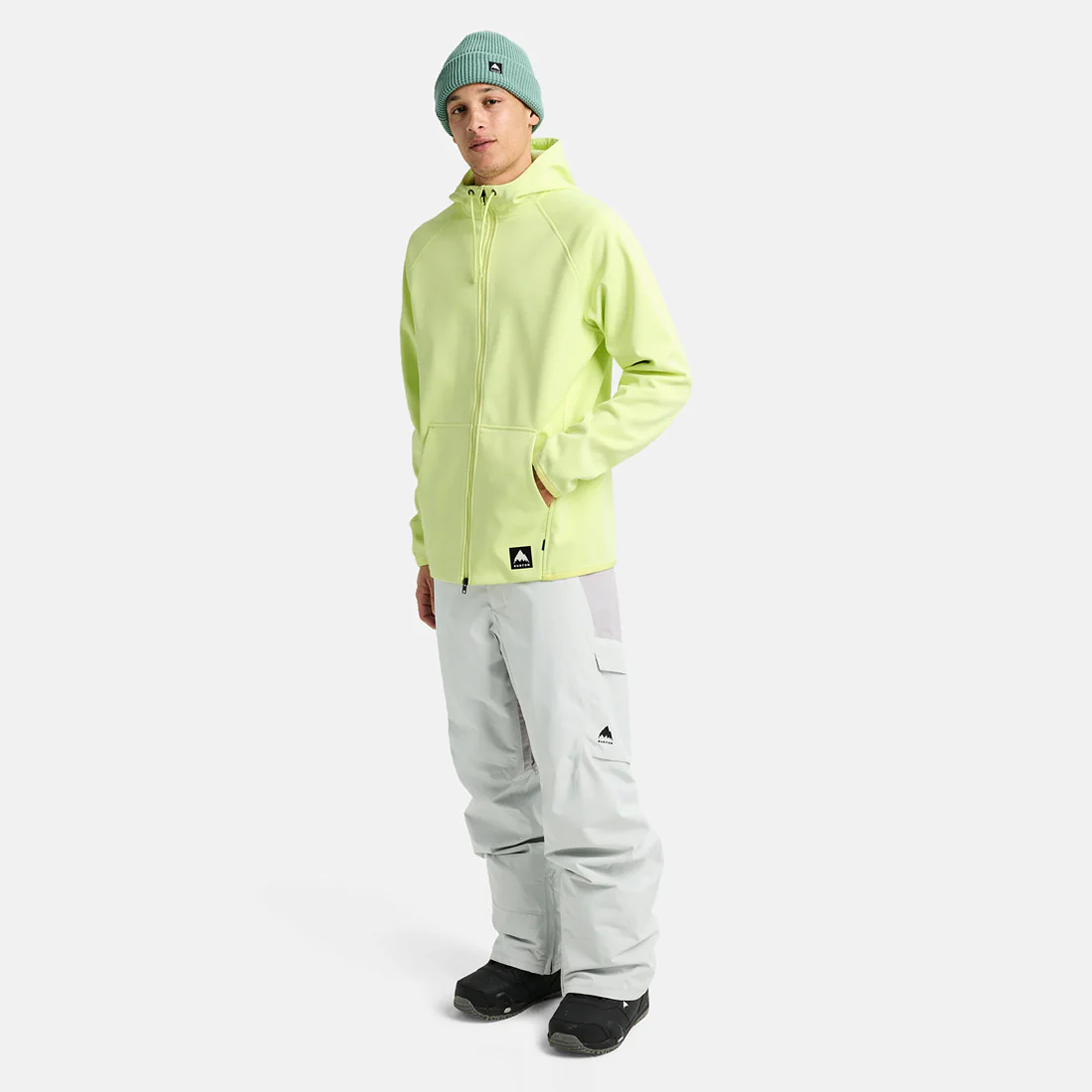BURTON Crown Weatherproof Full Zip Hood - Glow Yellow Green - Image 4
