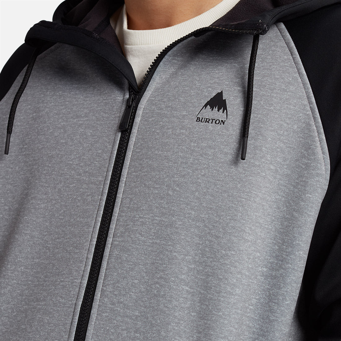 BURTON Crown Weatherproof Full Zip Hood - Gray Heather/True Black - Image 2