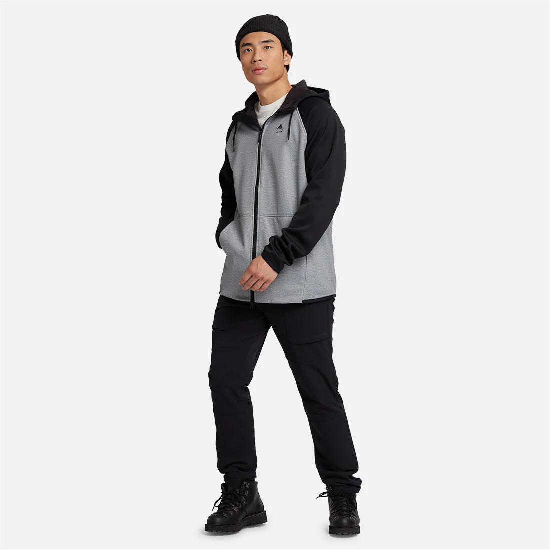 BURTON Crown Weatherproof Full Zip Hood - Gray Heather/True Black - Image 3