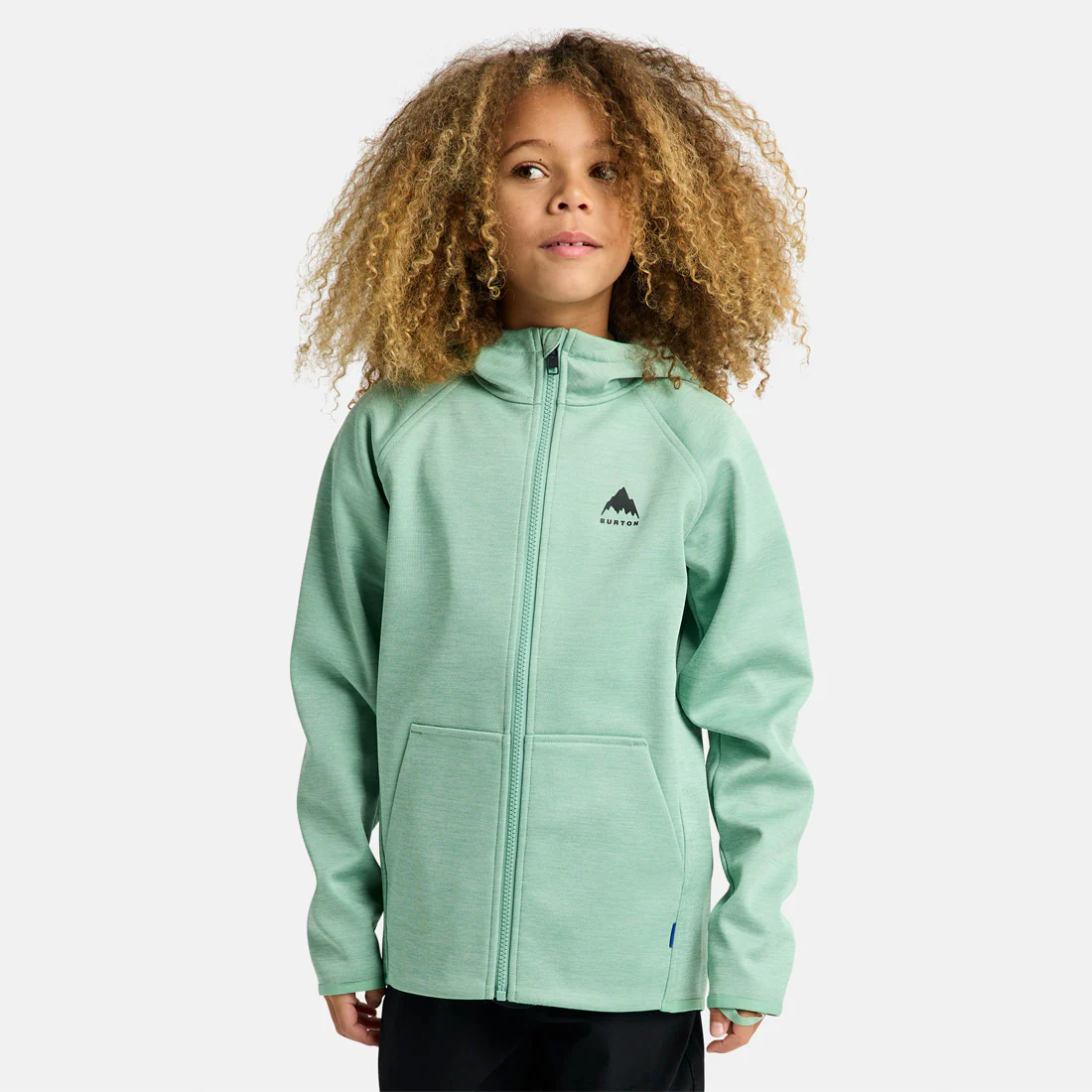 BURTON Kids' Crown Weatherproof Full Zip Hood - Soft Sage Heather - Image 2