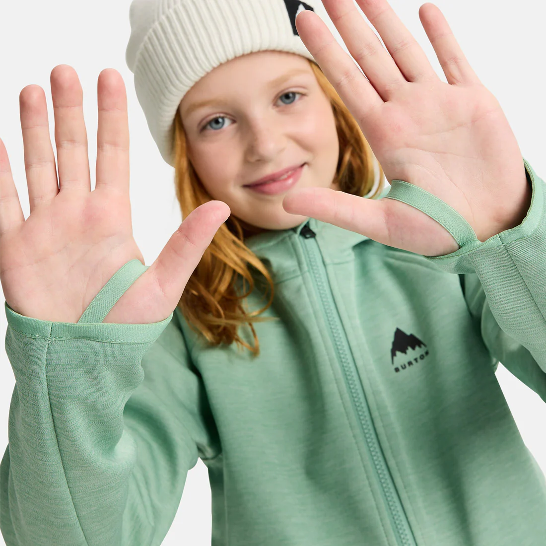 BURTON Kids' Crown Weatherproof Full Zip Hood - Soft Sage Heather - Image 4