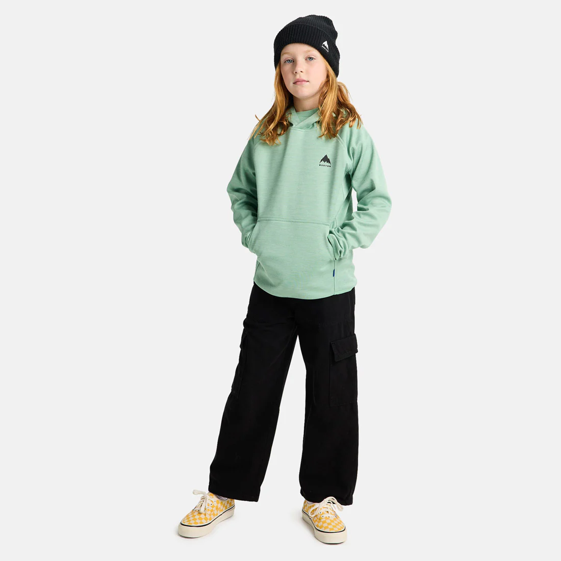 BURTON Kids' Crown Weatherproof Pullover Hood - Soft Sage Heather - Image 4