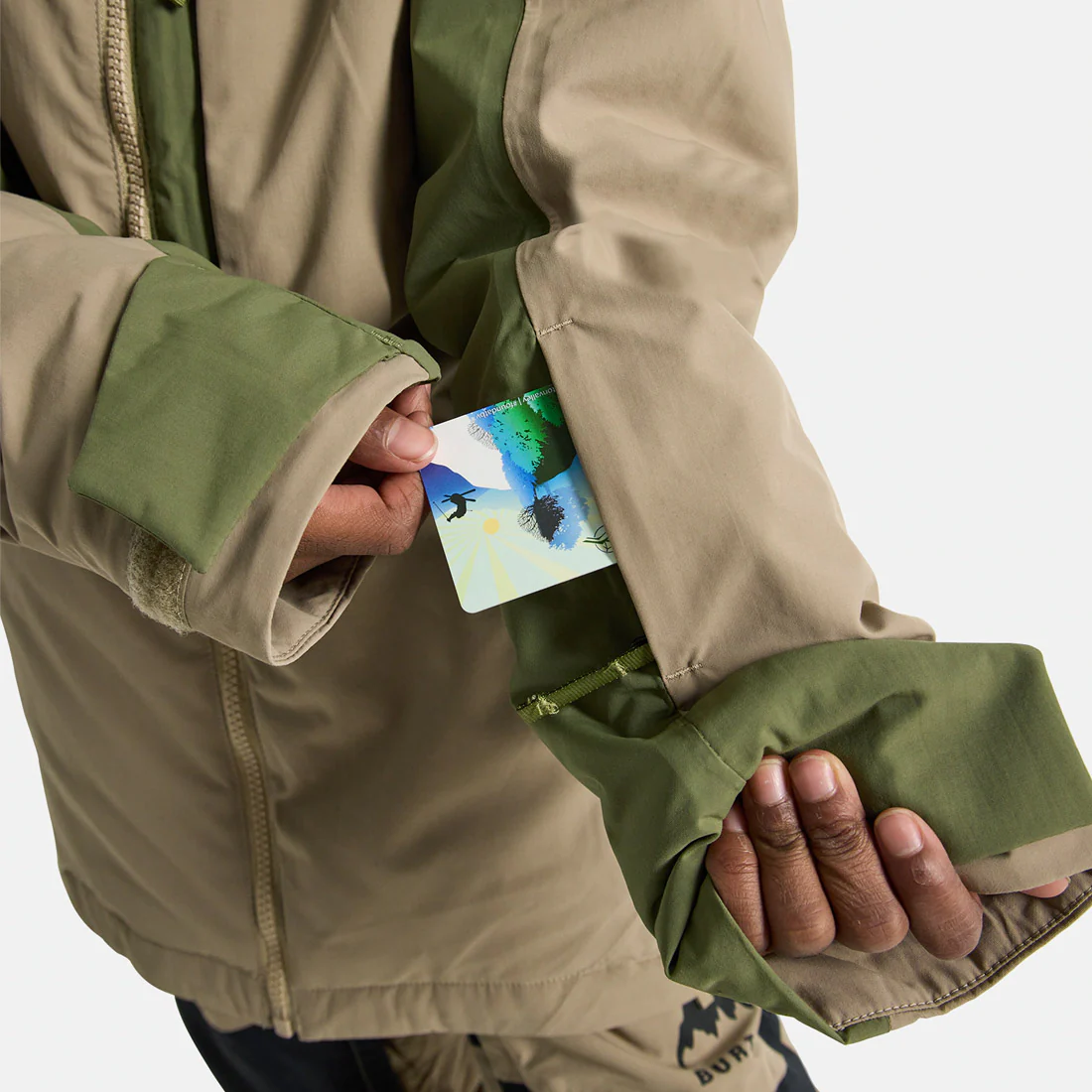 BURTON Kids' Hillslope Jacket 2026 - Summit Taupe/Forest Moss - Image 3