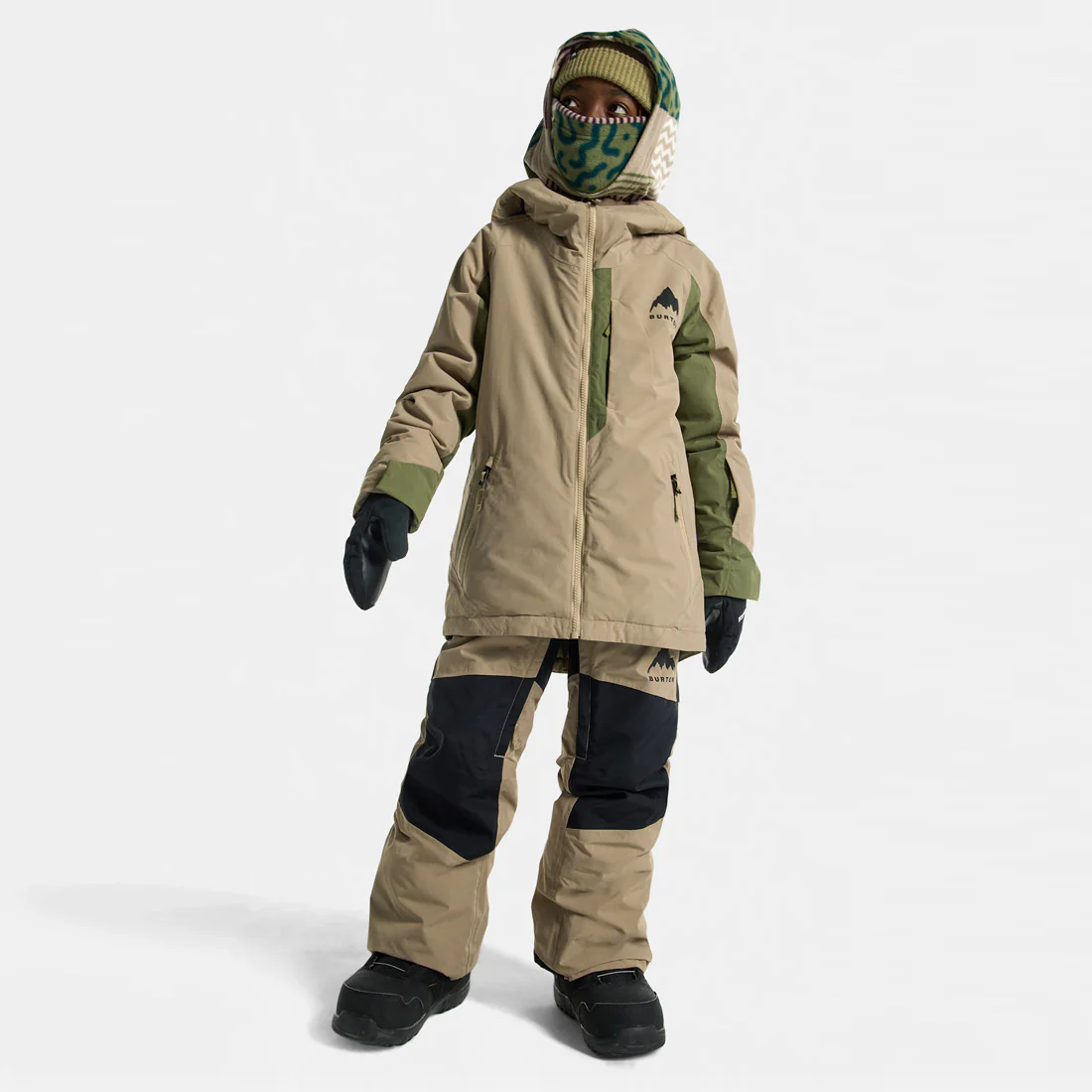 BURTON Kids' Hillslope Jacket 2026 - Summit Taupe/Forest Moss - Image 8