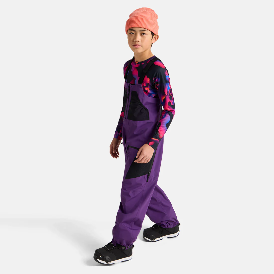 BURTON Kids' Outbeam 3L Bib Pant 2026 - Imperial Purple/True Black - Image 7