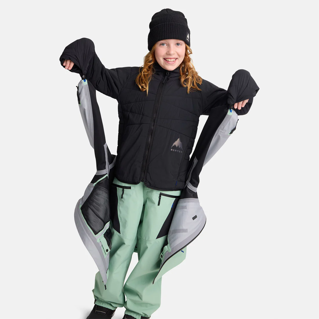 BURTON Kids' Outbeam 3L Jacket System 2026 - Soft Sage/True Black - Image 2