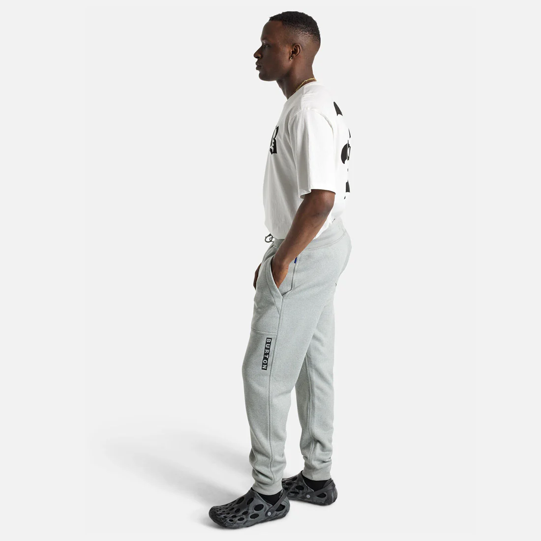BURTON Oak Fleece Pant - Gray Heather - Image 4