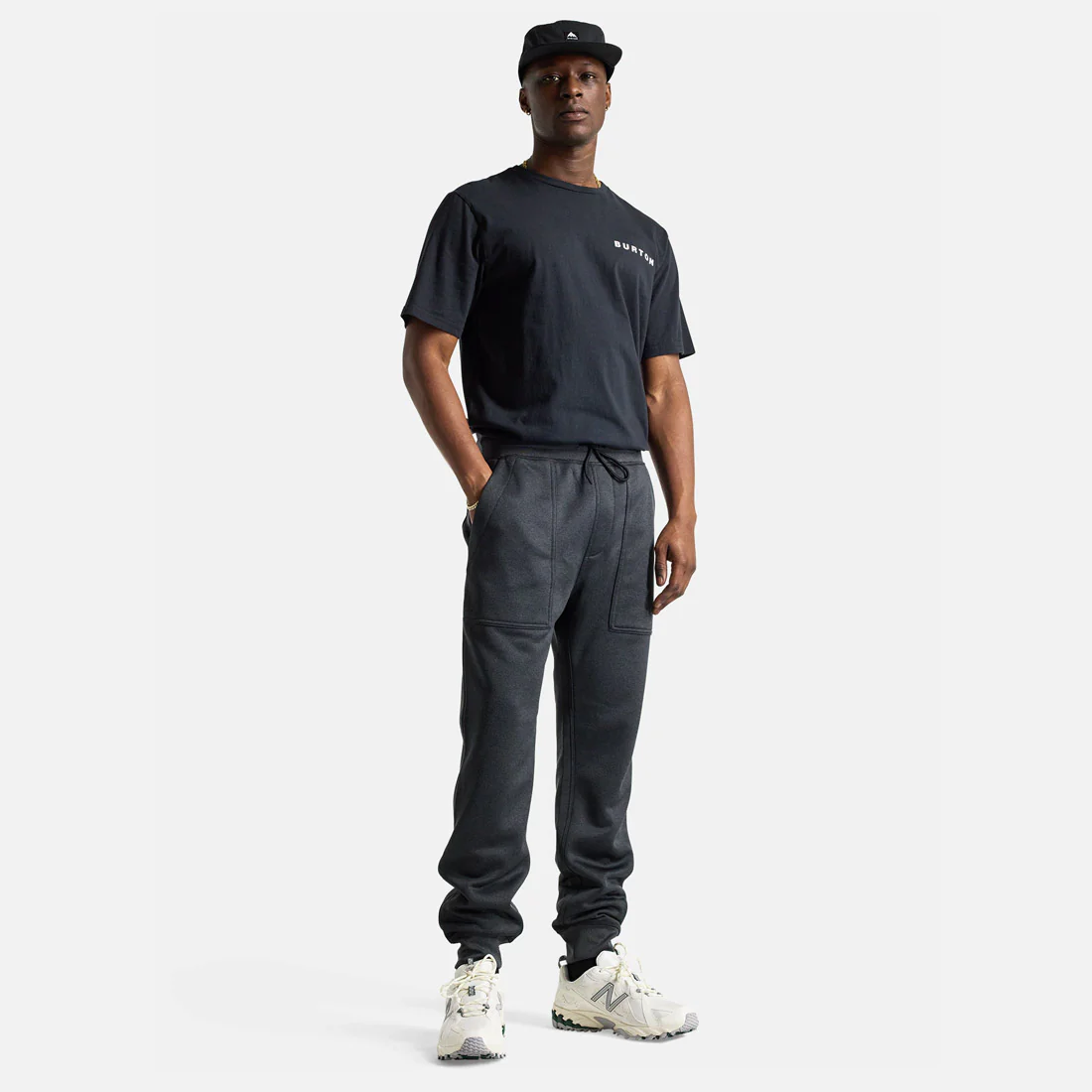 BURTON Oak Fleece Pant - True Black Heather - Image 4