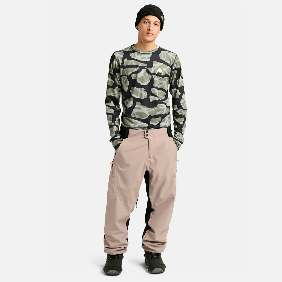 BURTON Reserve 2L Relaxed Pant 2026 - Summit Taupe/True Black - Image 3