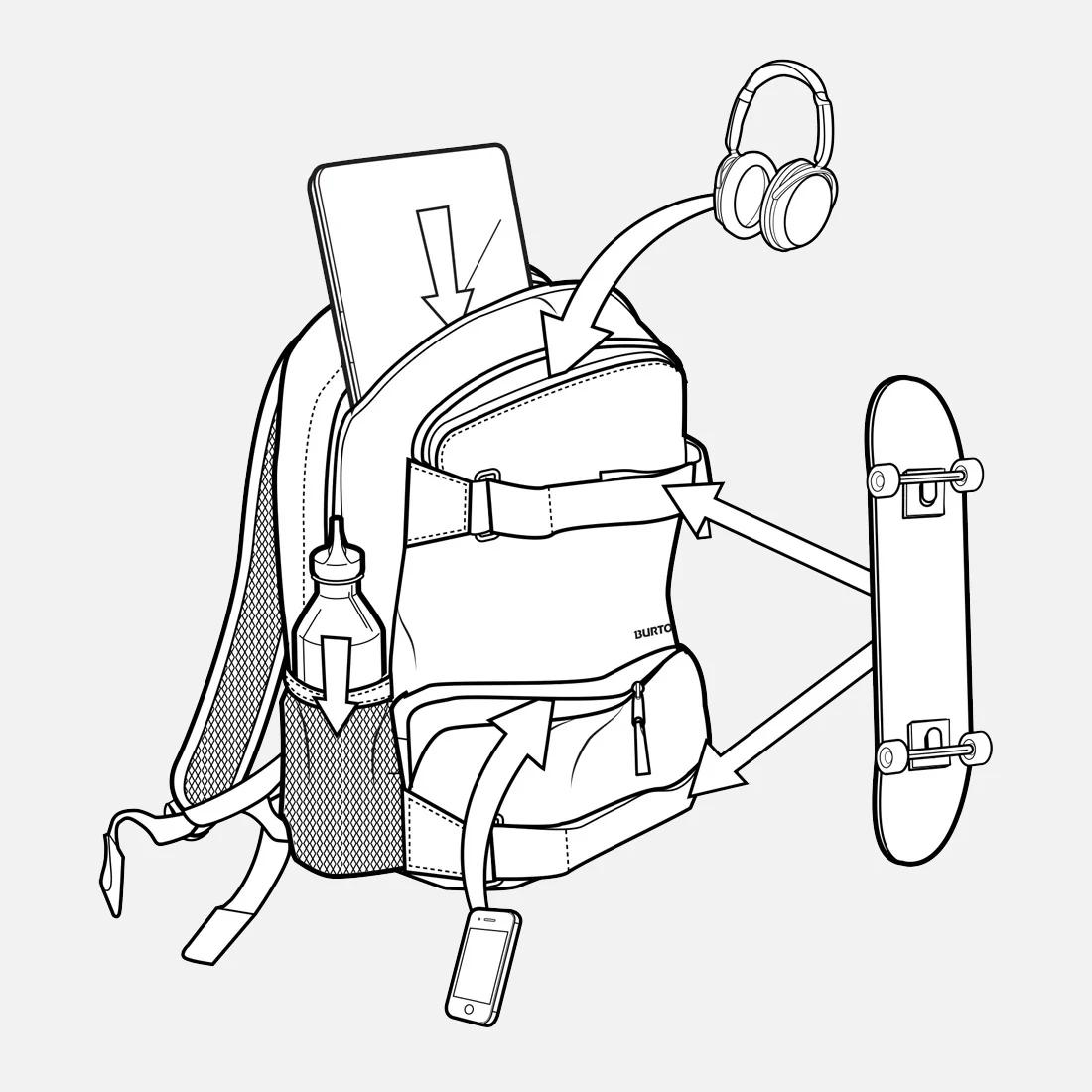BURTON Treble Yell Backpack - Sharkskin - Image 2