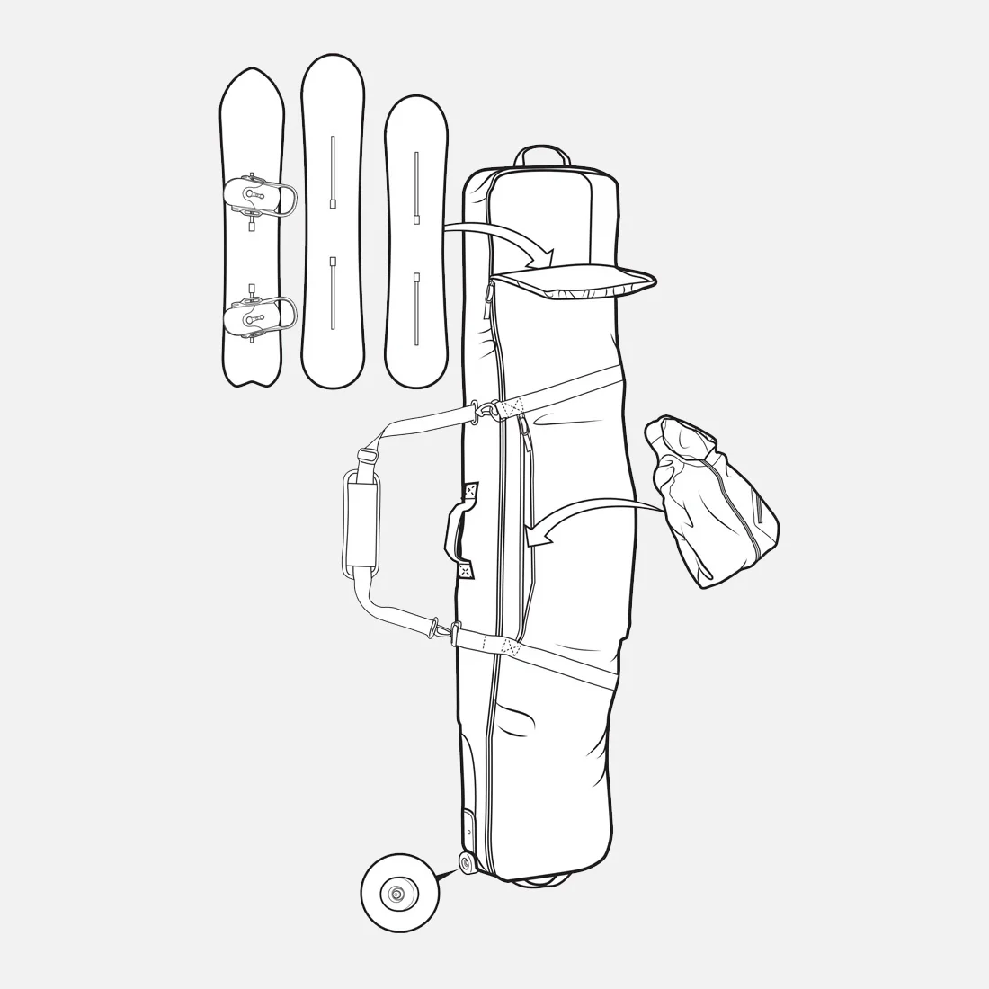 BURTON Wheelie Gig Bag - Sharkskin - Image 2