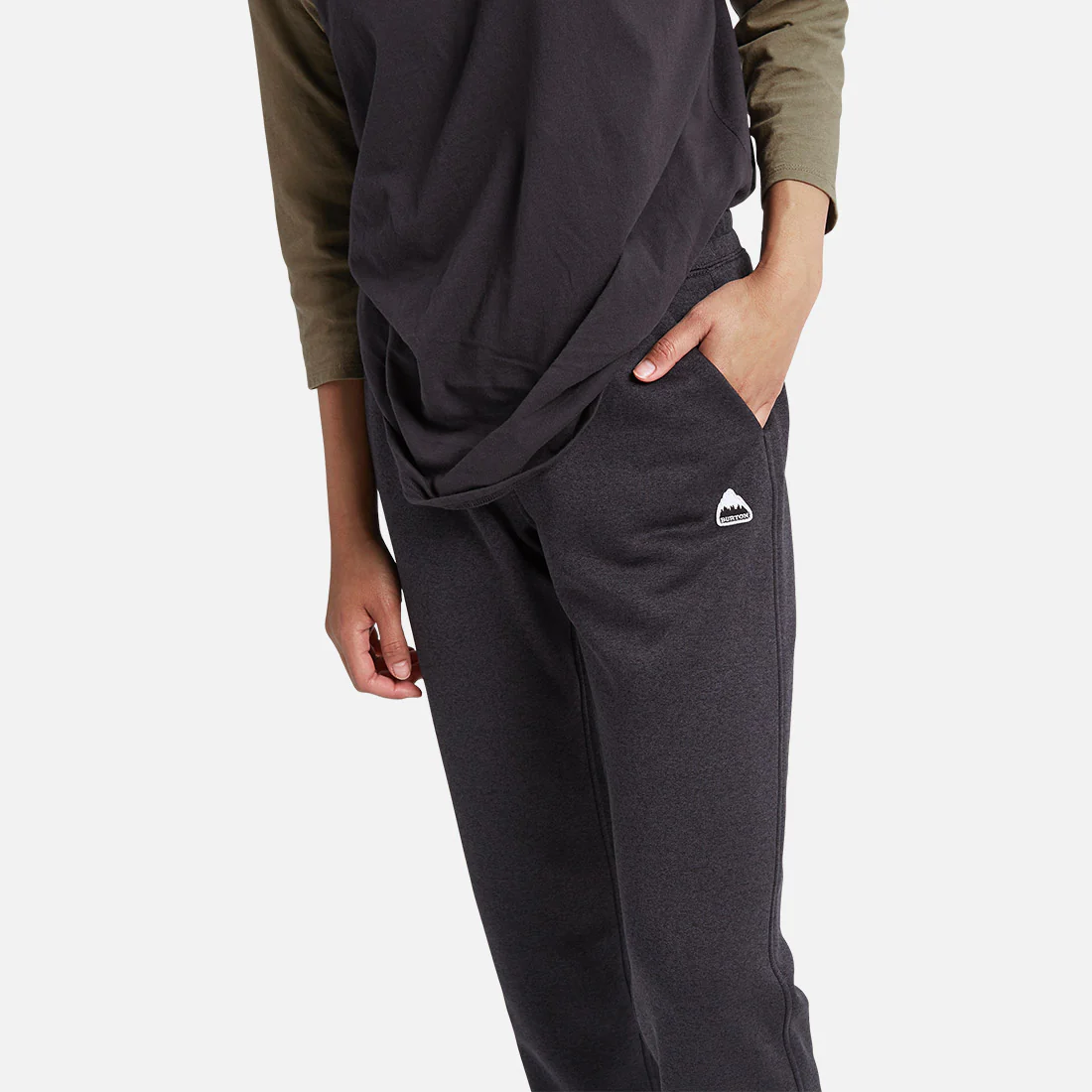 BURTON Women's Oak Fleece Pant 2025 - True Black Heather - Image 3