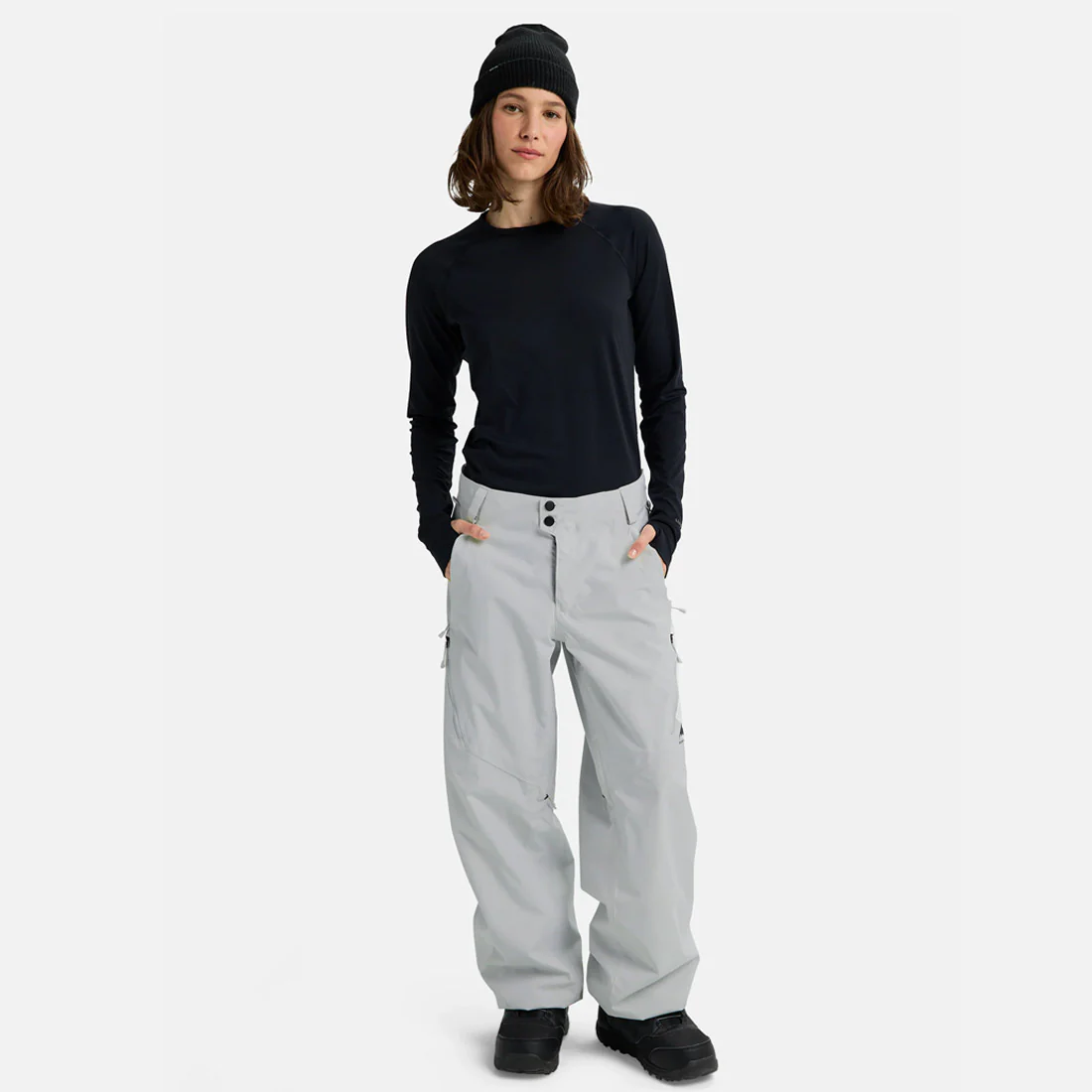 BURTON Women's Reserve 2L Relaxed Pant 2026 - Gray Cloud - Image 3