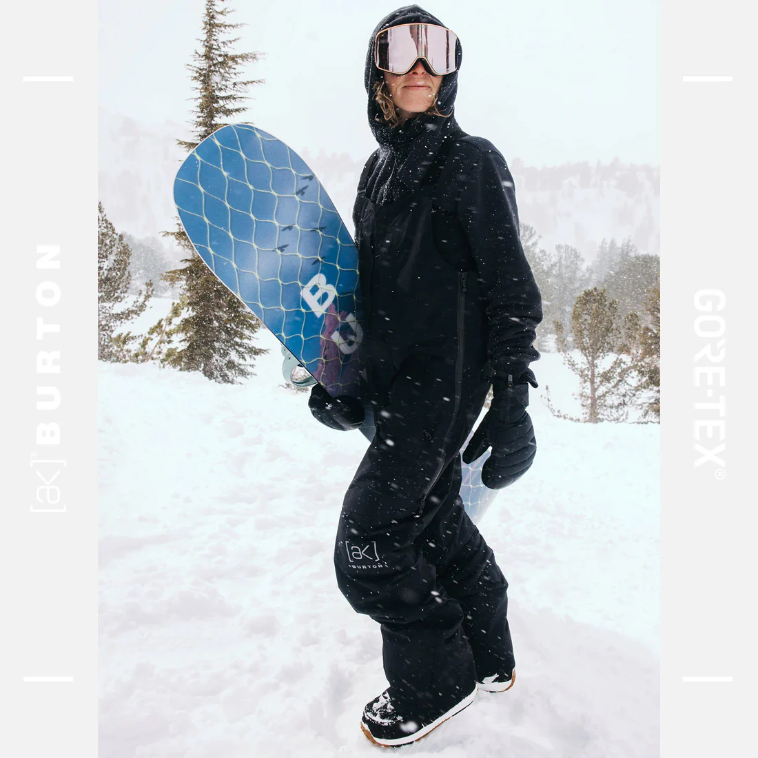 BURTON Women's [ak] Gore-Tex 2L Kimmy Bib Pant Short 2026 - True Black - Image 2
