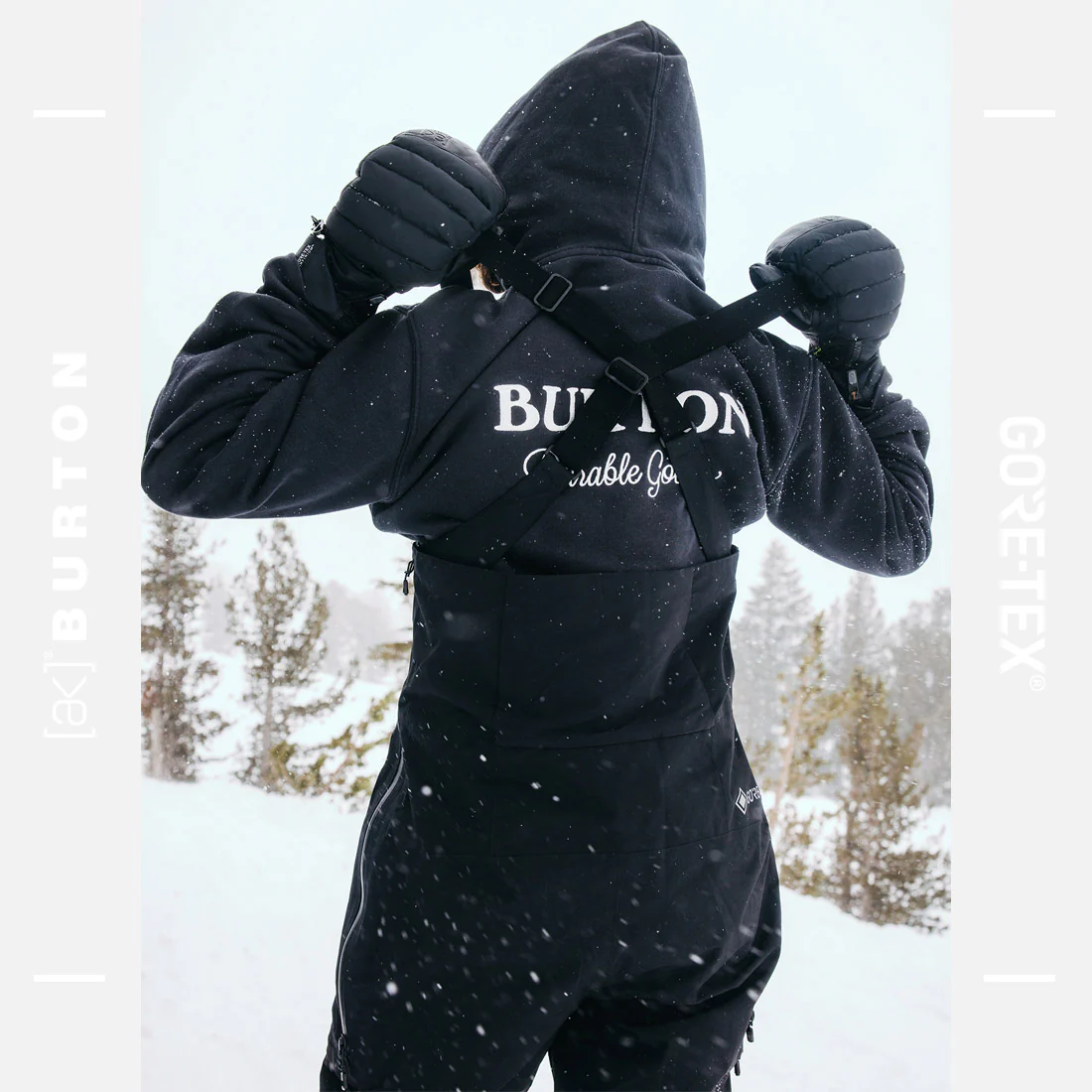 BURTON Women's [ak] Gore-Tex 2L Kimmy Bib Pant Short 2026 - True Black - Image 4