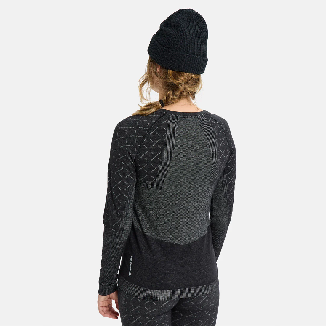BURTON Women's [ak] Slokar Merino Base Layer Crew 2026 - True Black/Gray Cloud - Image 2