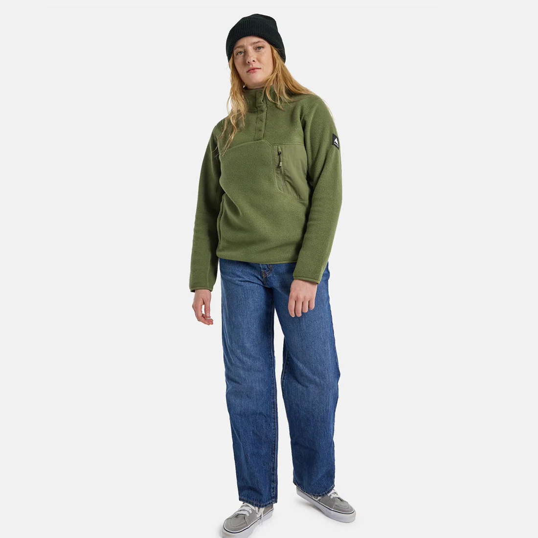 BURTON Women's Cinder Fleece Pullover - Forest Moss - Image 3