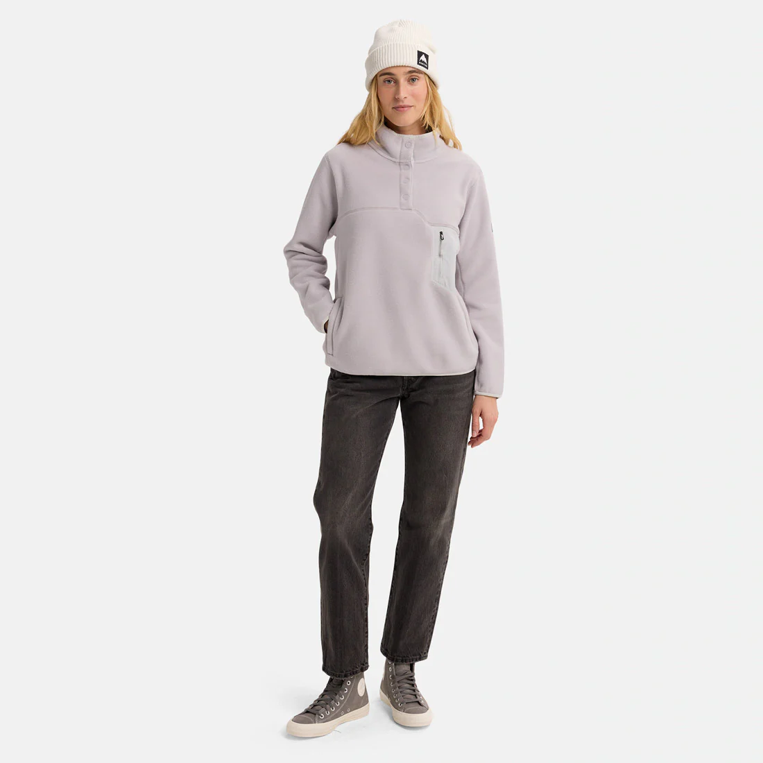 BURTON Women's Cinder Fleece Pullover - Washed Lavender - Image 4