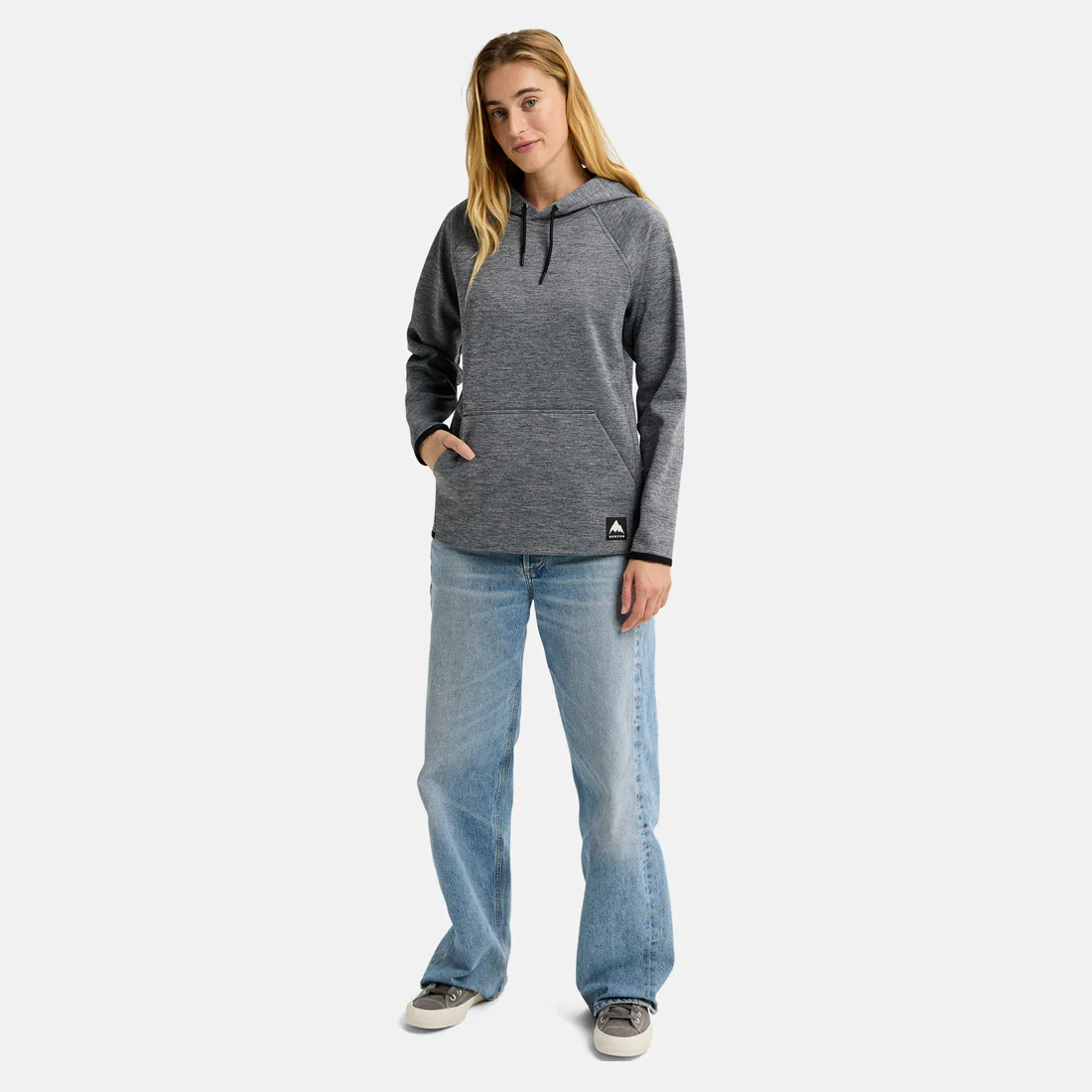 BURTON Women's Crown Weatherproof Pullover Hood - True Black Heather - Image 4