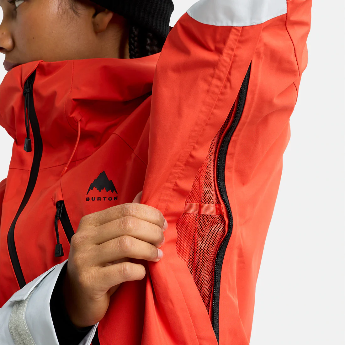 BURTON Women's Gore-Tex 2L Reserve Jacket 2026 - Fiesta Red/Gray Cloud - Image 7