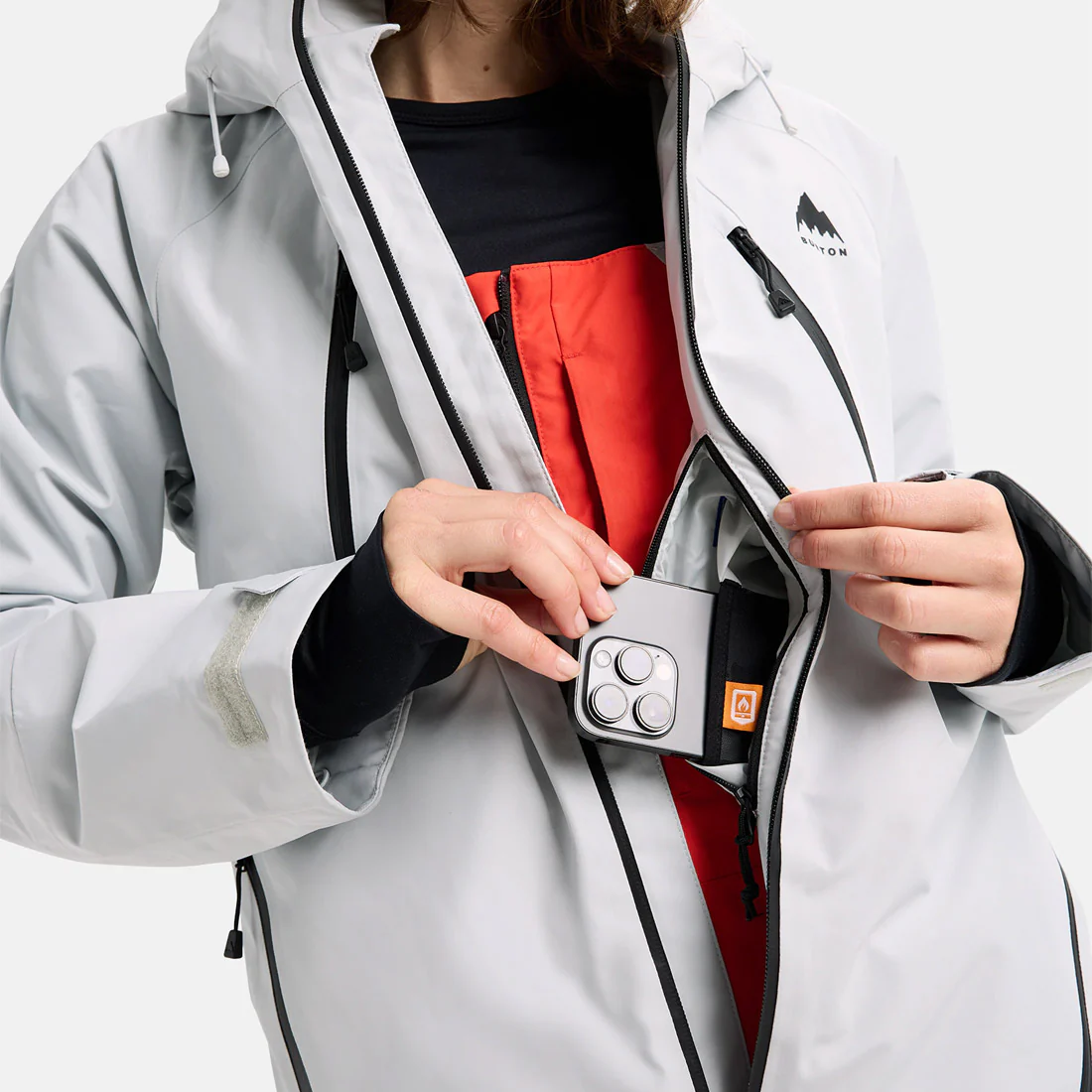 BURTON Women's Gore-Tex 2L Reserve Insulated Jacket 2026 - Gray Cloud - Image 6