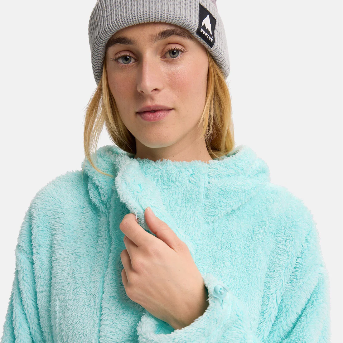 BURTON Women's Lemma Fleece Pullover Hood - Light Teal - Image 3