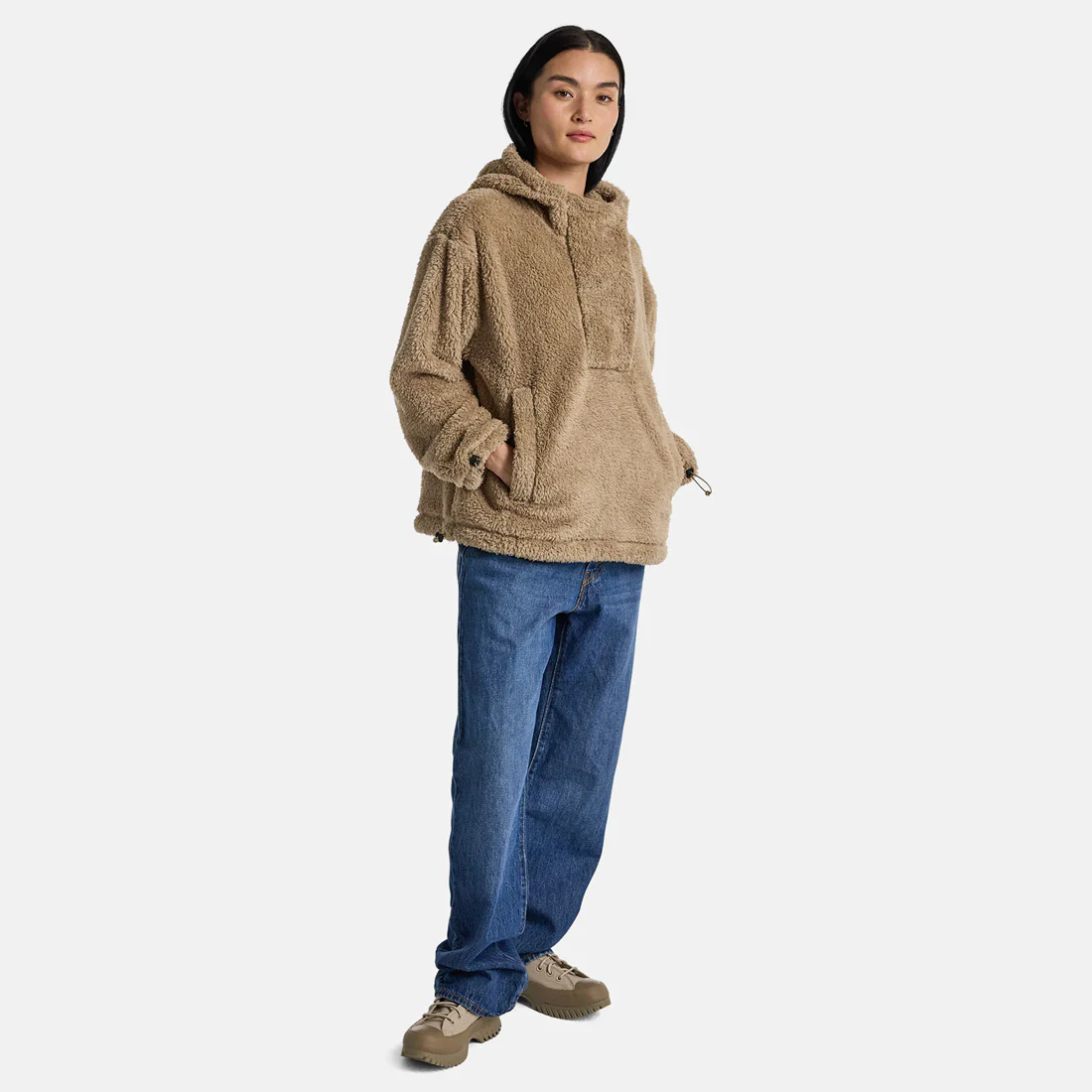 BURTON Women's Lemma Fleece Pullover Hood - Summit Taupe - Image 4