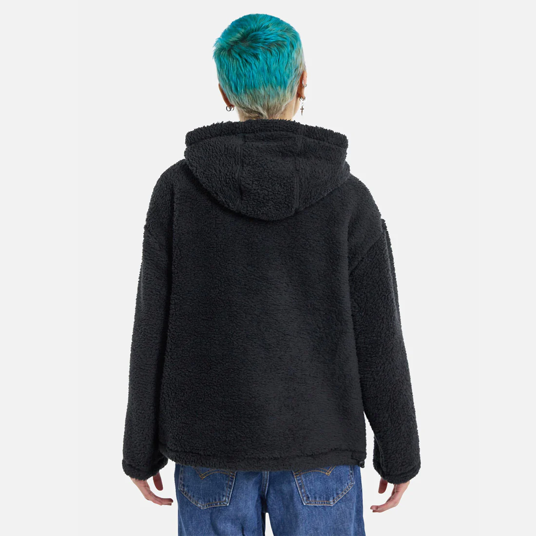 BURTON Women's Lemma Fleece Pullover Hood - True Black - Image 4