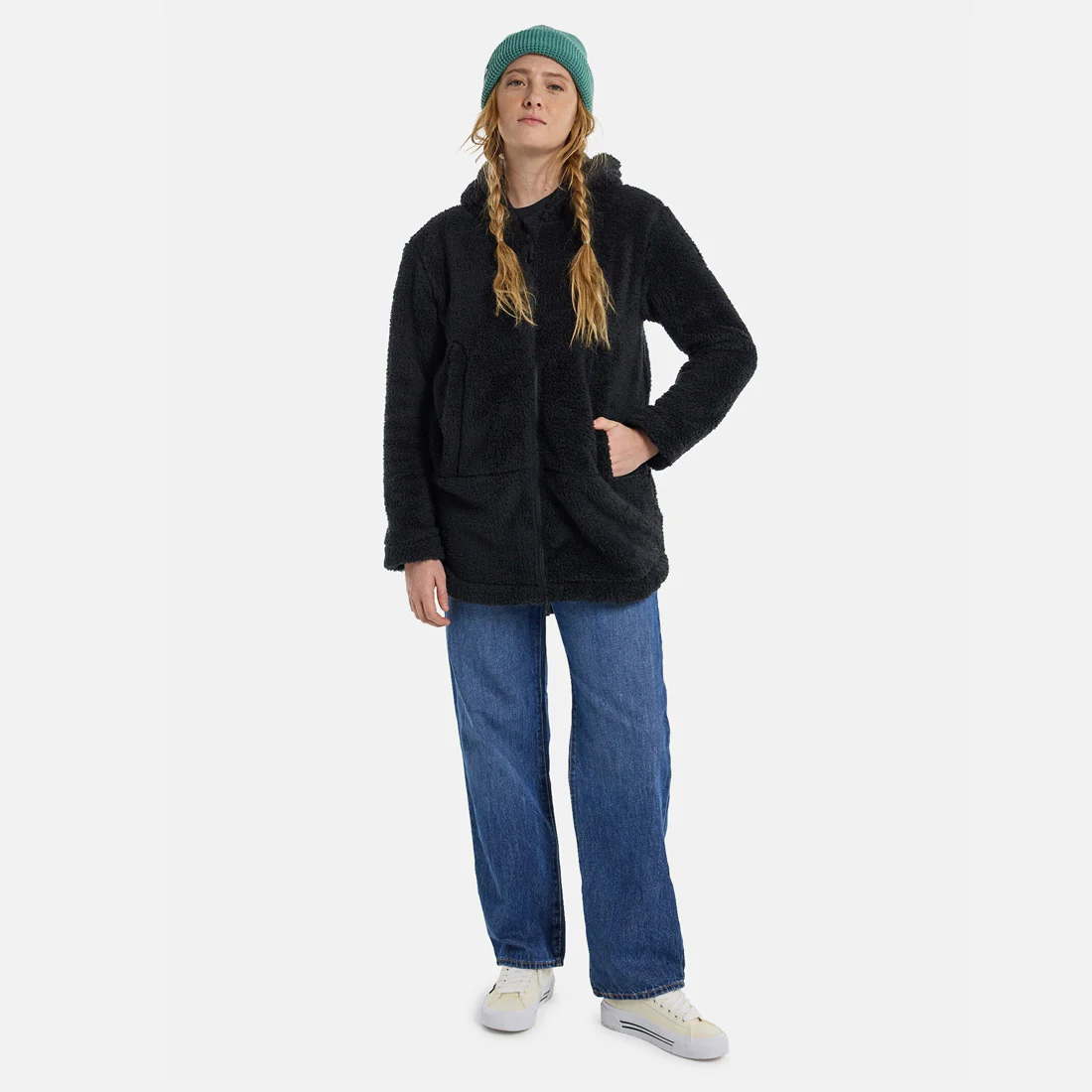 BURTON Women's Minxy Hi-Loft Fleece Full Zip Hood - True Black - Image 3