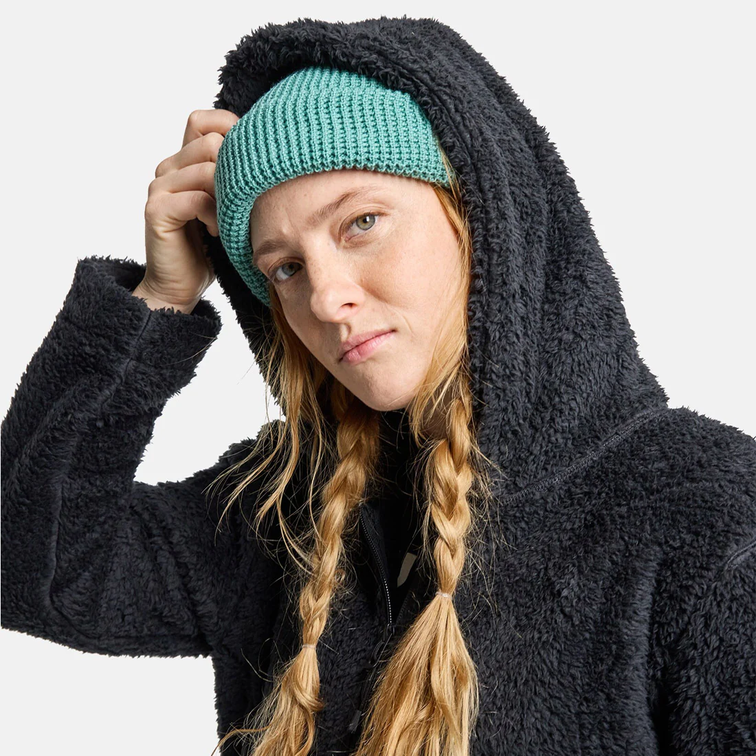 BURTON Women's Minxy Hi-Loft Fleece Full Zip Hood - True Black - Image 4