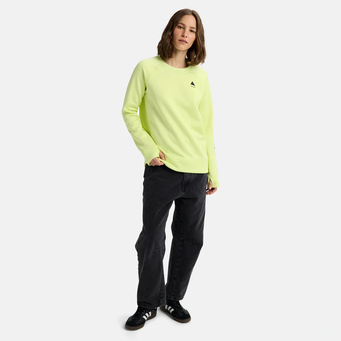 BURTON Women's Oak Crew - Glow Yellow Green Heather - Image 4