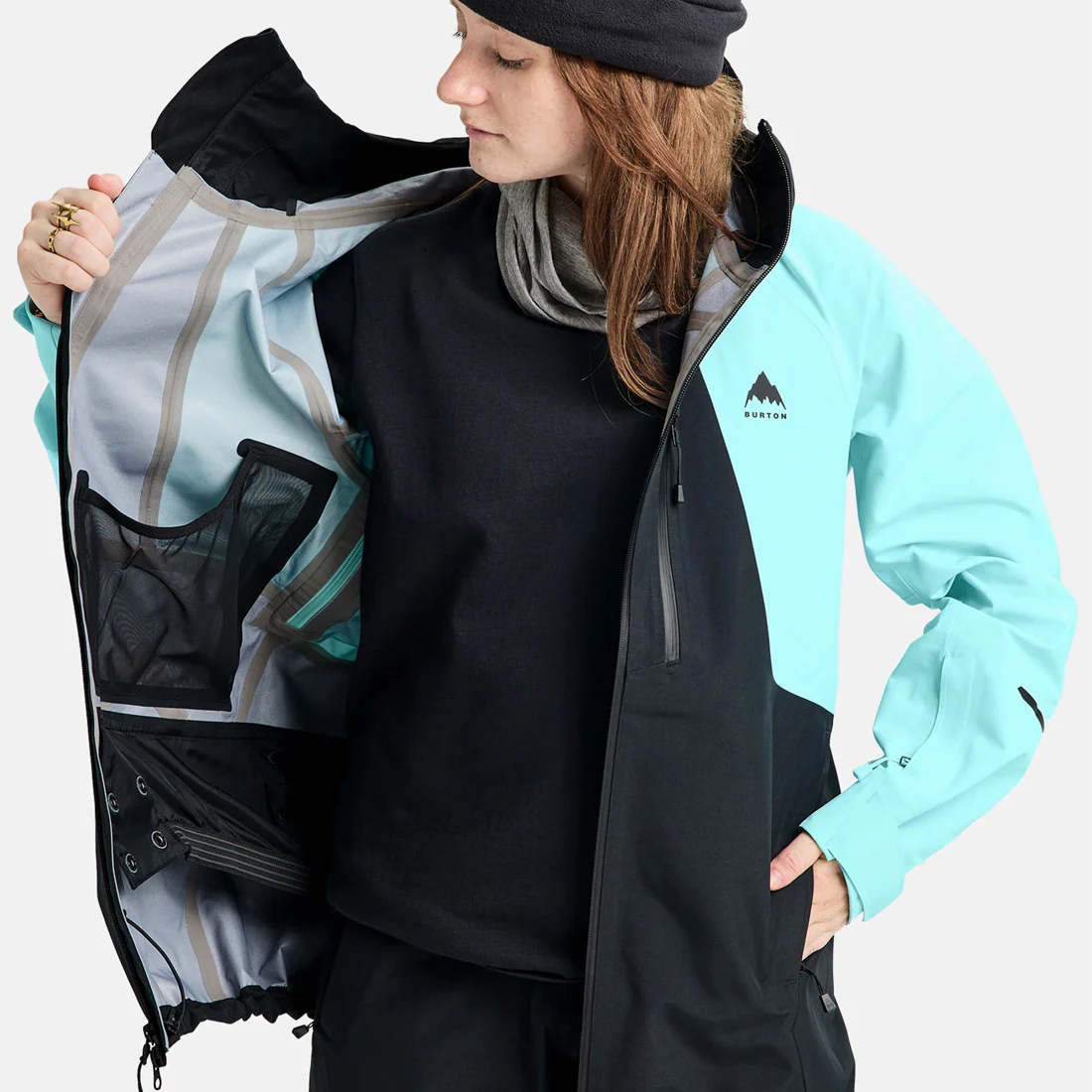 BURTON Women's Reserve 3L Jacket - True Black/Light Teal - Image 6
