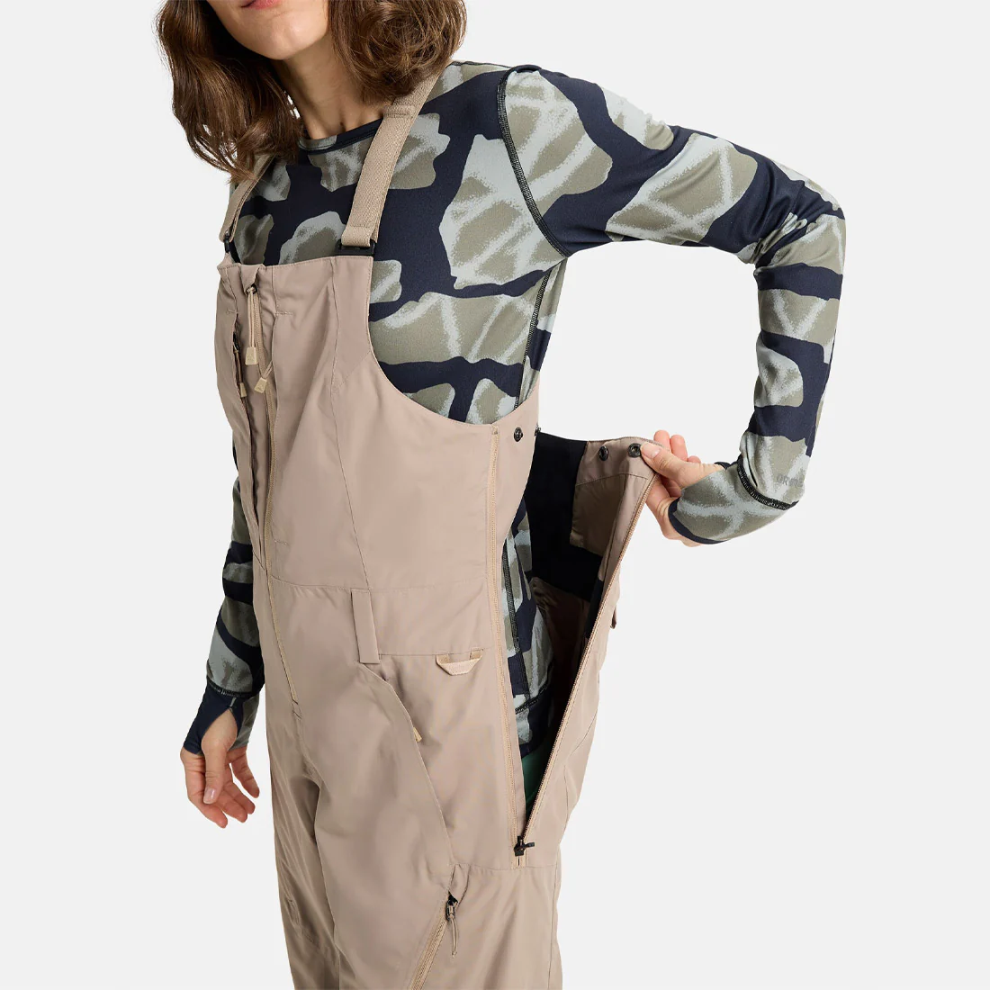 BURTON Women's Reserve 2L Bib Pant 2026 - Summit Taupe - Image 4