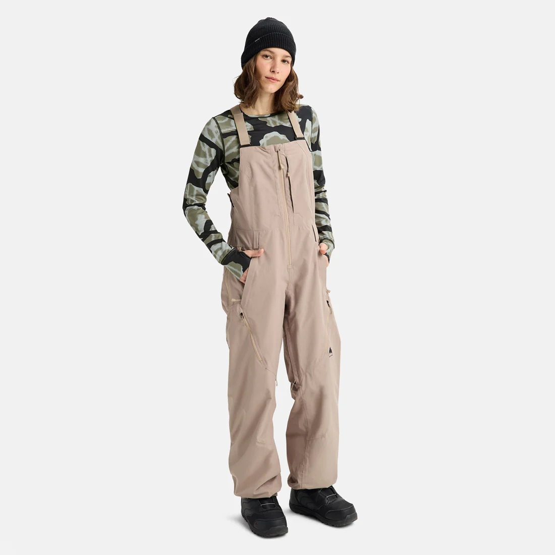 BURTON Women's Reserve 2L Bib Pant 2026 - Summit Taupe - Image 7